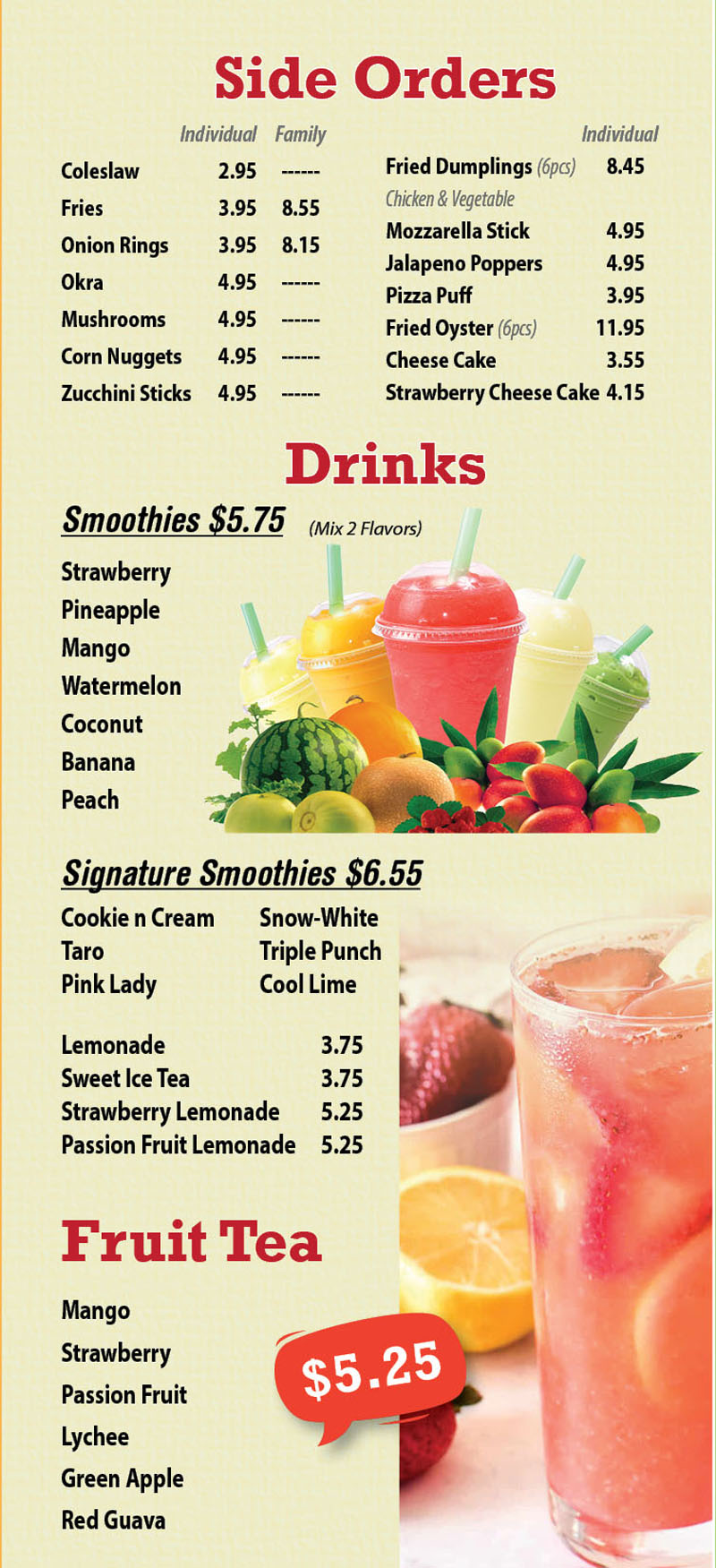 menu